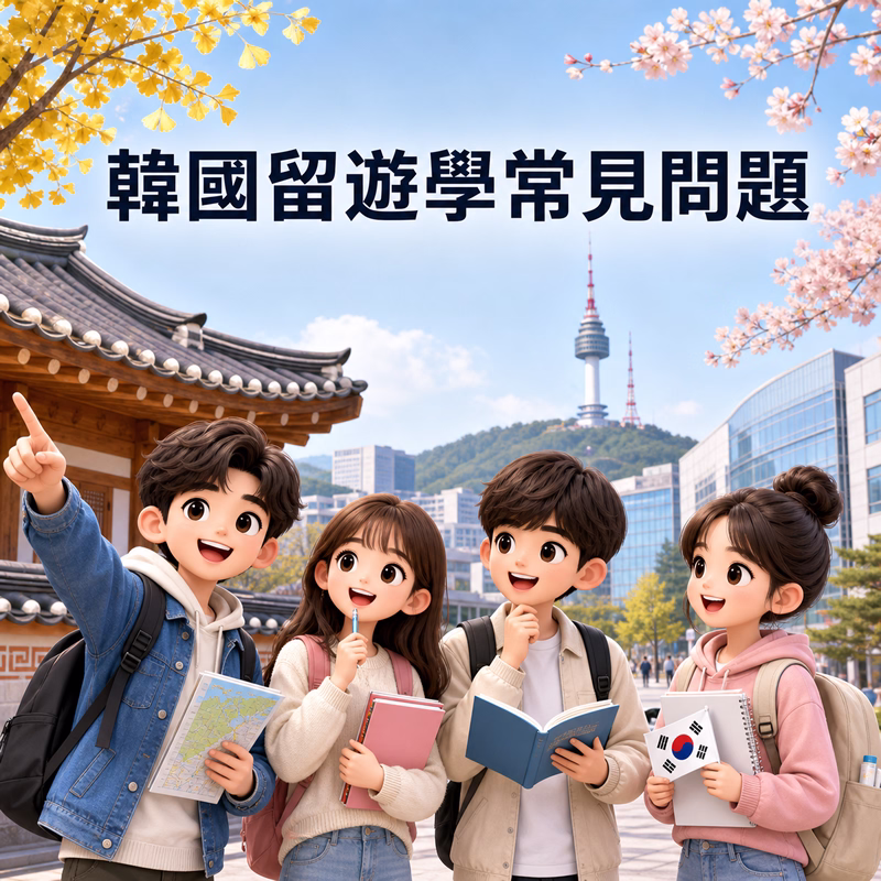 韓國留遊學常見問題解答，涵蓋語學堂申請、留學費用預算與留學代辦諮詢服務。